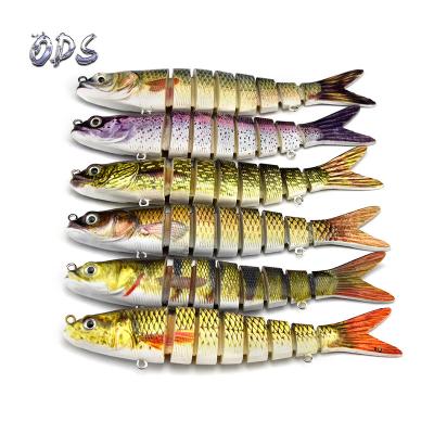 China Ocean Pike 3.5inch Lure Fishing Lure Eight Segmented Plastic Fishing Lures Solid Leader Shad SwimBaits for sale