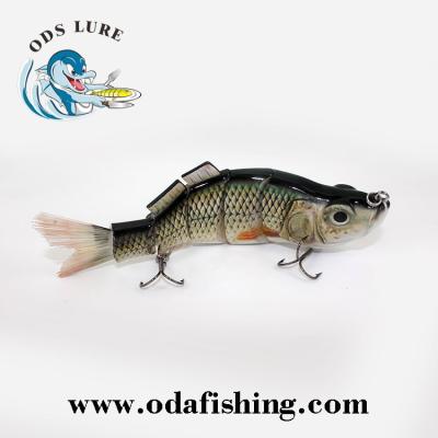 China ABS OEM Plastic Factory Shad 6inch Segments Crankbait Metal Joined Unpainted Swimbait Crankbait Fishing Tackle for sale