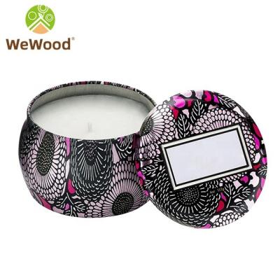 China Custom High Quality Multi Color Europe Fancy Flags Metal Empty Scented Candle Holder With Lid for sale