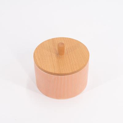 China Home Decoration Special Painting Wooden Lid For Candle Jar for sale