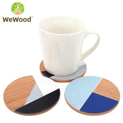 China 2020 Sustainable Nordic Teacup Drink Coasters Sets Customized Round Wooden Coasters For Beverage for sale