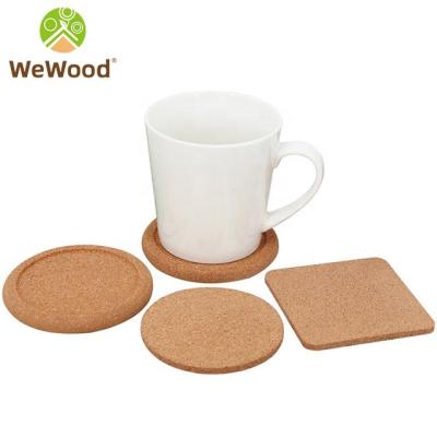 China 2020 Viable Wholesale Natural Customized Coaster Set Square Cup Cork Coasters For Drink for sale