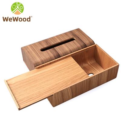 China Mini Creative Luxury Tissue Box Custom Made Minimalist With Facial Cover Tissue Wooden Box For Living Room for sale