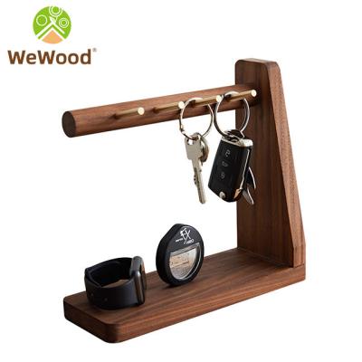 China Nordic Luxury Home Decor Multifunctional Metal Jewelry Storage Stand Wooden Key Trays for sale