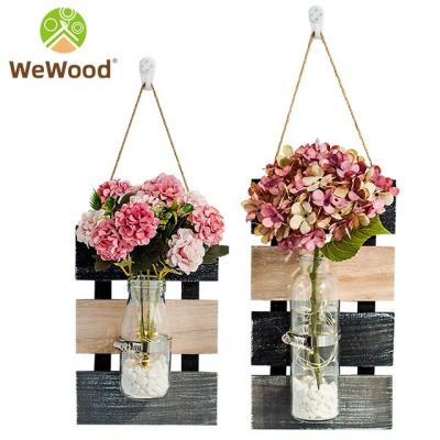 China Modern Wholesale Wooden Frame Planter Flower Decor Wall Shelf Living Room Decorative Hanging for sale