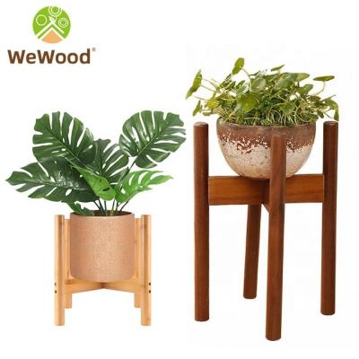 China Modern Wooden Bamboo Flower Standing Decoration Display Pots Indoor Outdoor Flower Rack for sale