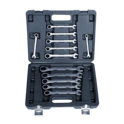 China Car Chrome Auto Repair Vanadium 12 Pcs Handle Combination Ratchet Wrench Set for sale