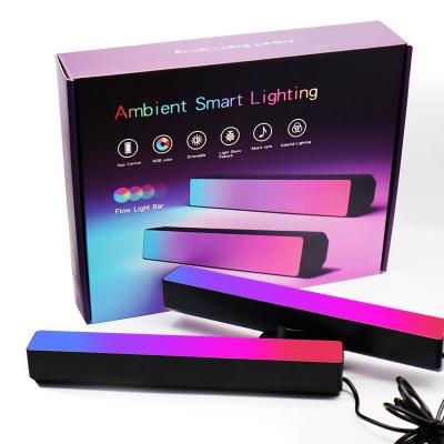 China Modern Customize Room Rhythm Sound Voice Activated Vibe Table Lamp Control LED RGB Light Bar TV Computer Room Ambient for sale