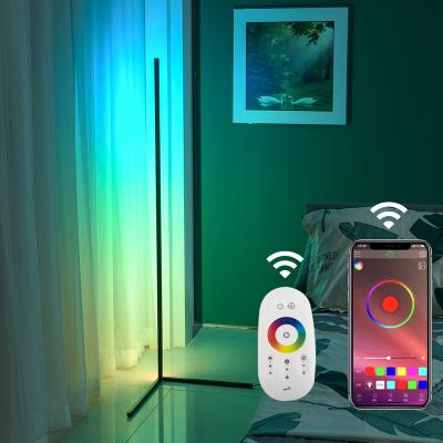 China Nordic Modern Vertical Warm Nordic Light Corner Design Vibe Room APP Remote Control Floor Lamp RGB Alexa Multicolored Minimal RGB for sale