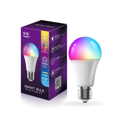 China 9W Dimmable RGB Lighting Residential Multicolor Warm White Smart Home Led Bulb Gu10 2022 E26 E27 B22 E14 APP Control For Party Home for sale