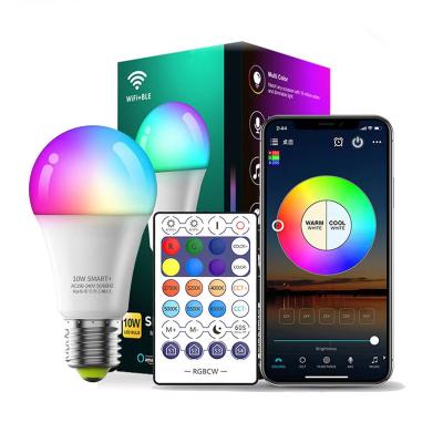 China Residential Wifi Multifunctional Smart Home Led Bulb Google Alexa Remote Control Rgb Cold Dimmable E26 Light Bulbs Voice Control 10W for sale