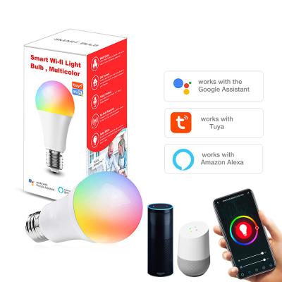 China Residential Multicolor A19 Tuya Led Wifi Gu10 Alexa Google RGB Ambient Bulb Lights 2022 Dimmable Edison Bulbs E26 E27 B22 Smart Home Decor for sale