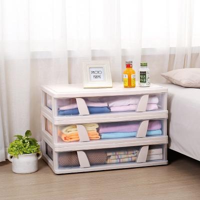 China Viable transparent boxes netting custom household under bed clothing assembling hard plastic storage boxes and bins rectangle 2pcs for sale