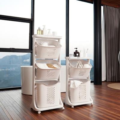 China Durable High Quality New Arrivals Laundry Baskets Bathroom Storage Basket 3 Tier Heavy Duty Laundry Basket for sale