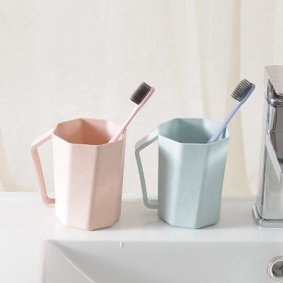 China High Quality Viable Wheat Straw Mug Cups for Coffee Juice Tea Water Rinse Cups for Toothbrush Brushing Cup for sale