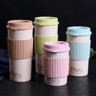 China Viable Simple Creative Korean Gift Cup Brand Students Version Mug Wheat Straw Eco-friendly Coffee Mug for sale