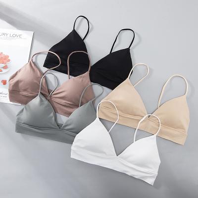 China Wholesale QUICK DRY Wireless Seamless Thin Cup Push Up New Style Ladies Underwear Smooth Triangle Bra For Women Girls for sale