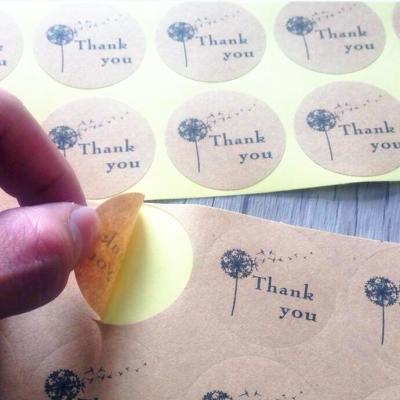 China 100pcs Self Adhesive Package Dandelion Thank You Creative Wrapping Paper Sticker DIY Decor Sealing Sticker Products Package Label for sale