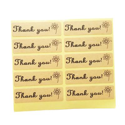 China Self Adhesive 100pcs Per Package Flower Thank You Products Package Handmade Label Sealing Sticker for sale