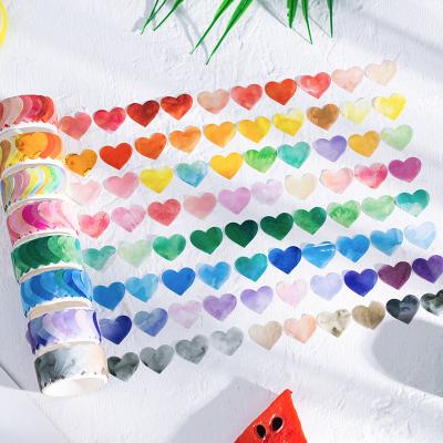 China Waterproof 100 Pieces Per Roll Rainbow Fruit Tea Series Sticker Tape DIY Scrapbooking Adhesive Paper Tape Sticker for sale