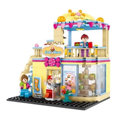 China 601059 DIY TOY Dropshipping Sembo Building Block Mini Street View Dessert Shop Creative Children's Blocks Play House Toys for sale