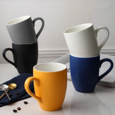 China Custom Logo Various Color Porcelain Tea Stocked Cheap Coffee Cups For Cafe for sale