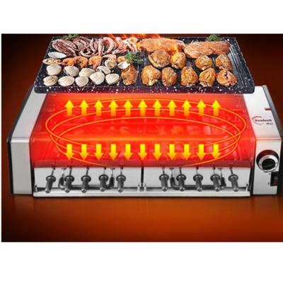 China New Easily Cleaned Korean Infrared Electric Barbecue Rotisserie Oven 9 Stick Grill For Restaurant Hotel Home for sale