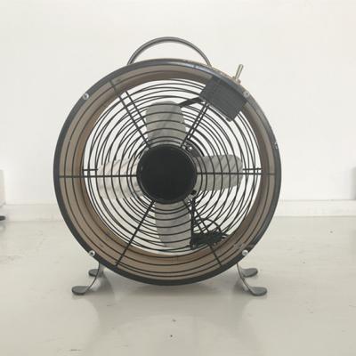 China Wholesale Strong Wind 8 Inch Small Metal Desk Electric Antique Fan Clock for sale