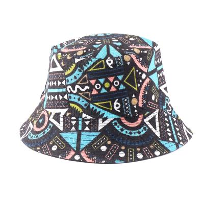 China Hot Selling Outdoor Hat Colorful Graffiti Fashion Bucket Sunscreen Fisherman Hat for sale