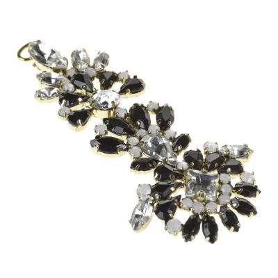 China Hot Sale High Quality Custom Made Rhinestone Copper Crystal Metal Charm Shoe Buckle Chain Accessories For Women Shoes Sandals for sale