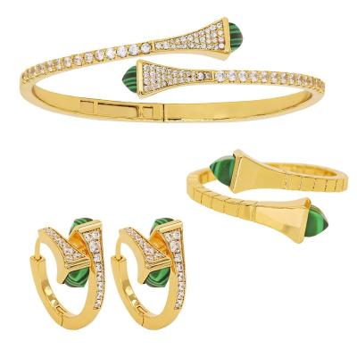 China Environmentally friendly European and American double pagoda temperament ring bracelet accessory set for sale