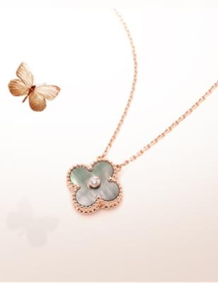 China Van Cleef & Arpels Sweet Alhambra pendants, necklaces natural diamonds, natural stones 18K for sale