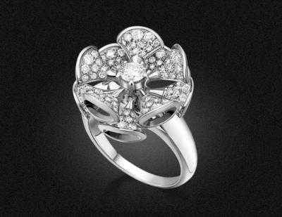 China Bvlgari DIVAS’ DREAM ring in 18 kt white gold with diamonds.AN857079 most popular hot selling jewelry wholes for sale