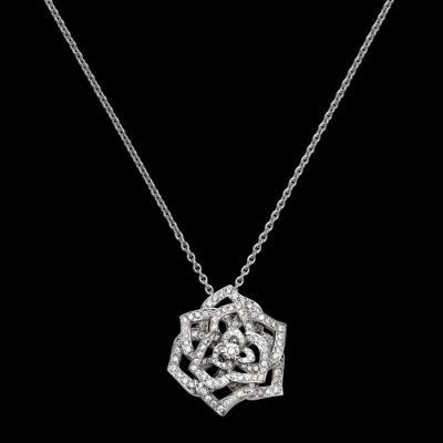 China Piaget Rose pendant in 18K white gold, set with one brilliant-cut diamonds.G33U0072 most popular hot selling jewelry who for sale