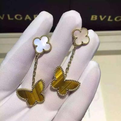 Chine Boucles d'oreille chanceuses de Van Cleef Arpels Alhambra, or 18K jaune avec la pierre gemme naturelle, expédition libre, factoryprice, vente en gros, à vendre