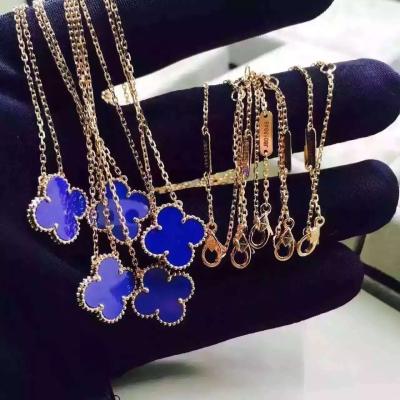 Chine Céramique bleue de lustre de l'or 18K pendant d'Alhambra de cru de Van Cleef Arpels, expédition libre, factoryprice, vente en gros, selli chaud à vendre