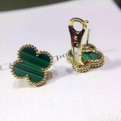 Chine Van Cleef et Arpels la plupart des boucles d'oreille populaires d'Alhambra de cru, 2 motifs, 18K or jaune, malachite.VCARO3QL00 à vendre