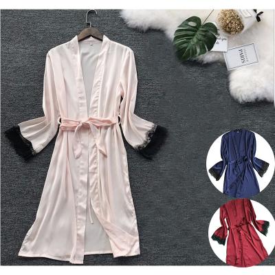 China Sleep Wear Women Manufacturer Silk Top QUICK DRY Pajamas Ladies Sexy Nightgown Long Robe Nightgown Robe for sale