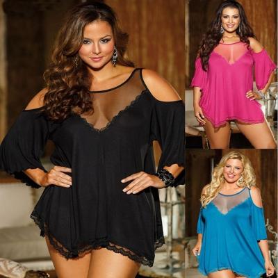 China Fat girl breathable fashion plus size Europe and America sexy ladies sexy pajamas pajamas for sale