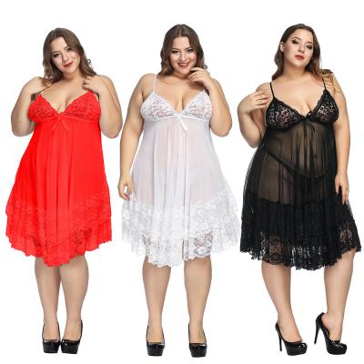 China 2022 Hot Sale QUICK DRY Moco New Arrive Women's Lingerie Lace Babydoll V-Neckline Plus Size Sleepwear 7xl Nightgowns for sale