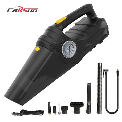 China CARSUN Multifunctional Handheld Car/Home/Office Car Vacuum Cleaner with Tire Pressure Measurement 12V Powerful Suction Car Wet & Dry Air Compressor for sale