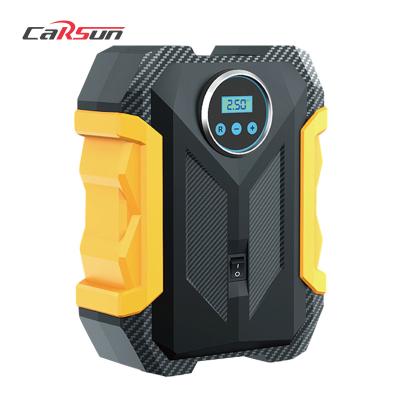 China Carsun 139906 Emergency Light Car Inflator Auto Digital Portable Dc 12 Volt Electric Tire Air Compressor Pump With Car Tire Inflator for sale