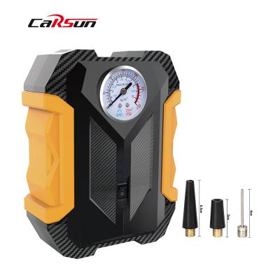 China CARSUN 139904 Emergency Light Hardwired Portable Electric Multifunctional Car Tire Inflator Auto Compressor Stop Compressor Car Air Compressor for sale