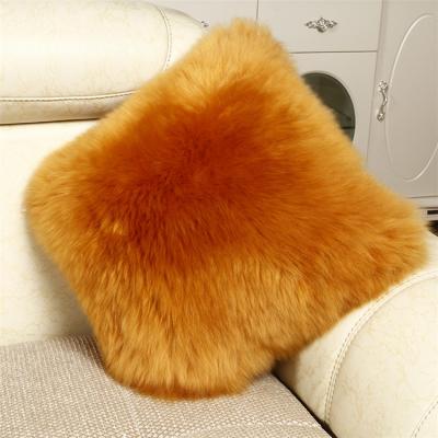 China Viable Faux Fur Pillow Cover Plush Colorful Mongolian Artificial Lamb Wool Pillow for sale