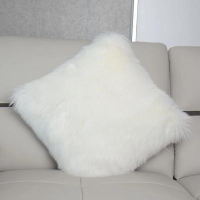 China Durable Faux Fur Pillow Cushion Bolster Long Hair Pillow Covers Sheepskin Pillow Cases for sale