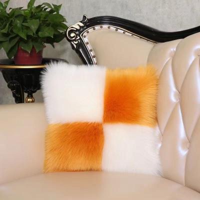 China Sustainable Home Decorative Pillow Covers Fur Pillow Case Patio Cushion for sale