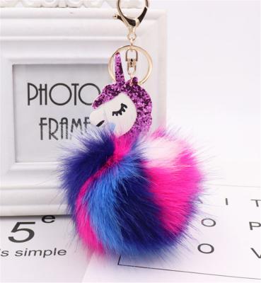 China Eco-friendly faux fur pom pom rabbit fur balls keepsake accessories decoration phone key chain for sale