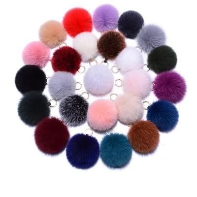 China Eco-friendly faux fur pom pom key chain/keychian pom poms/faux fur fox fur pom poms ball for sale