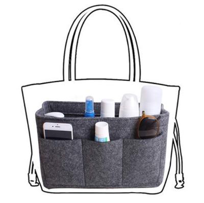 China Wholesale Custom Felt Insert Bag Handbag Eco-Friendly Travel Felt Insert Purse Makeup Bag Cosmetic Bag Organizer for sale