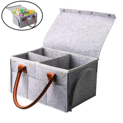 China Eco - Friendly Custom Felt Diaper Bag Cart With Leather Handle for sale